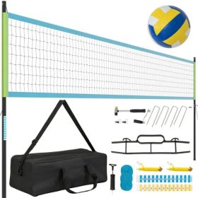 32'x3' Heavy-Duty Volleyball Net Set - 3-Level Adjustable Poles, Anti-Sag Winch, All-Inclusive Accessories (Option: Defaulttitle)