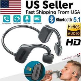 Bone Conduction Headphones Bluetooth 5.1 Wireless Headset Earbuds Outdoor Sport (Option: Default Title)