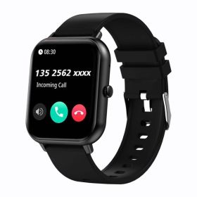 ZL54CJ Square Smartwatch Women BT Call Heart Rate Sport Mode Fitness Tracker Waterproof Smart Watch Men For IOS Android (Option: Black)